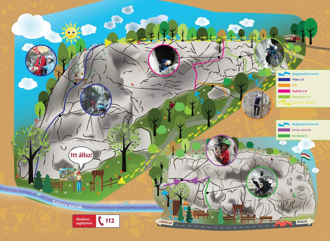 Hámor viaferrata térkép Hámor viaferrata térkép