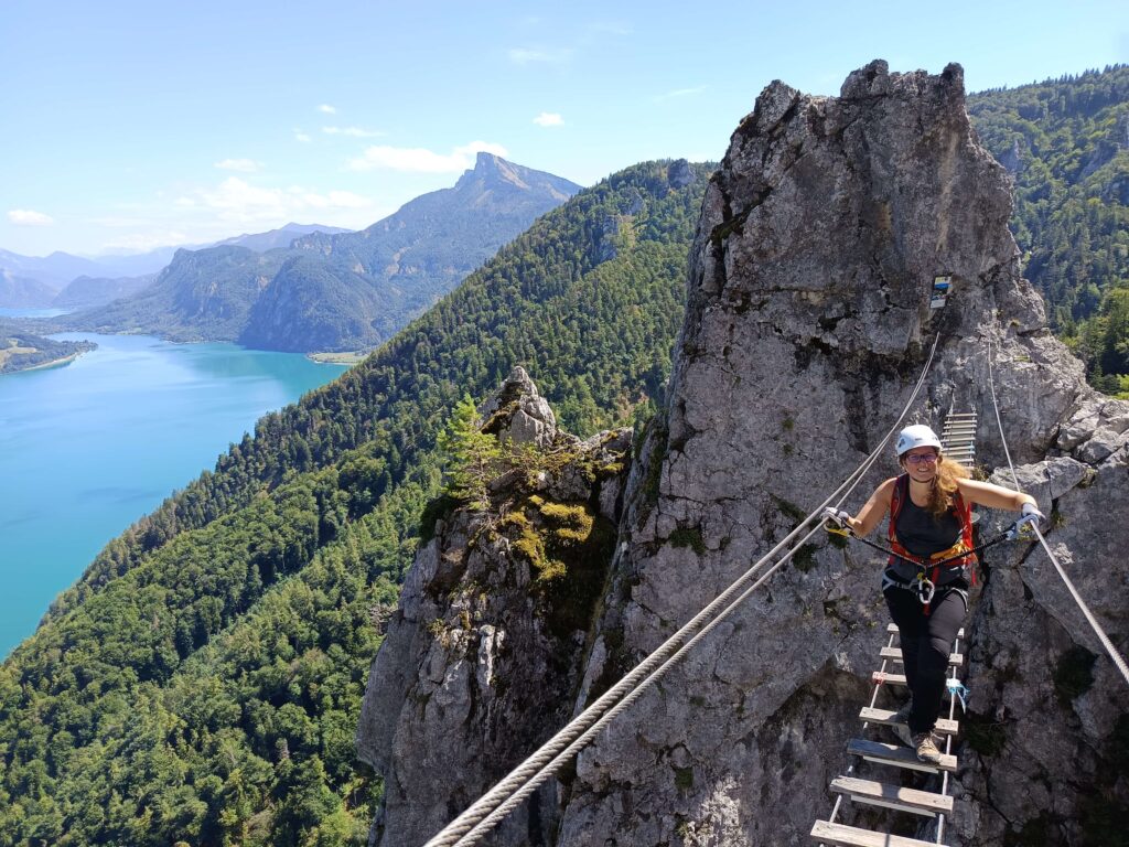 Drachenwand Klettersteig – Lélegzetelállító mászás a Mondsee felett Ausztriában 7 Drachenwand Klettersteig