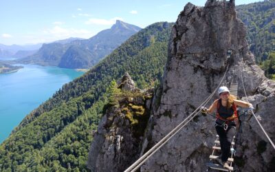Blog 11 Drachenwand Klettersteig – Lélegzetelállító mászás a Mondsee felett Ausztriában