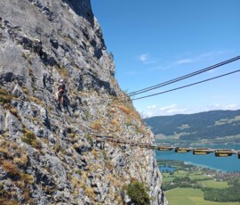 Drachenwand Klettersteig – Lélegzetelállító mászás a Mondsee felett Ausztriában 43 150114235