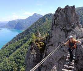 Drachenwand Klettersteig – Lélegzetelállító mászás a Mondsee felett Ausztriában 38 Drachenwand Klettersteig