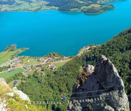 Drachenwand Klettersteig – Lélegzetelállító mászás a Mondsee felett Ausztriában 39 3428767725